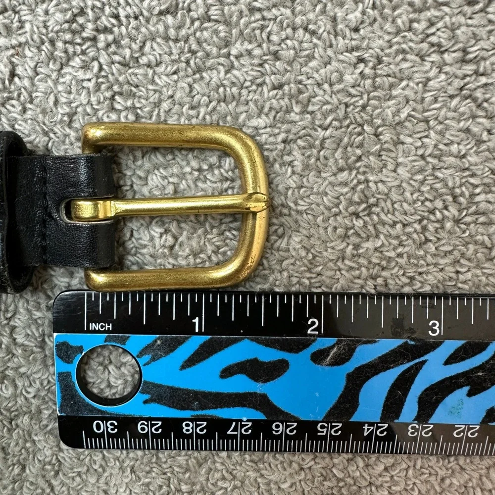 Vintage Coach 6300 Black Leather Belt Solid Brass Buckle Made in USA Mens 38